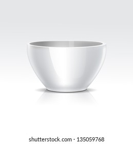 Vector Realistic White Bowl