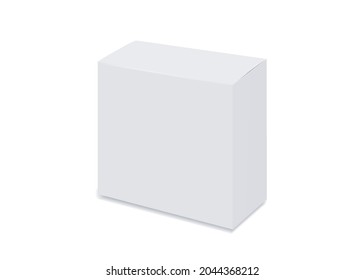 Vector Realistic White Box Mockup Closed Stock Vector (Royalty Free ...