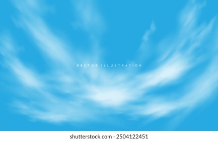 Vector of realistic white cloud on blue sky background illustation.