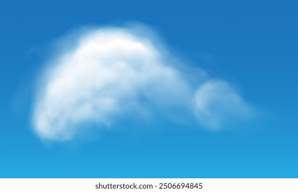 Vector of realistic white cloud on blue sky background illustration.