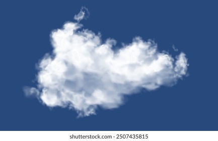 Vector of realistic white cloud on blue sky background illustration.