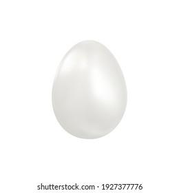 Vector realistic white egg. 3d isolated design element.