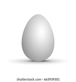 vector realistic white egg. Isolated on white background. 