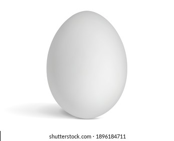 Vector realistic white egg. Template for Easter. EPS 10.