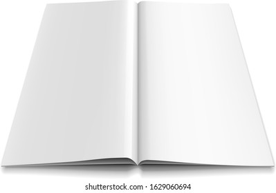 Vector realistic white paper blank magazine.