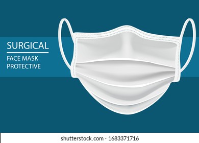 vector Realistic white Protective Medical face mask Front side isolate vector