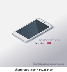 Vector realistic white smartphone mockup. Vector illustration. use for printing web element game and application demo.