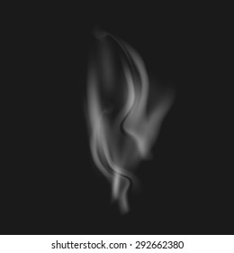 Vector realistic white smoke on a black background