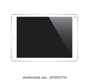 vector realistic white tablet pc with empty screen isolated. Mock up