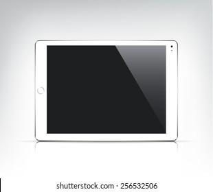 Vector Realistic White Tablet Pc, Ipad With Empty Screen Isolated 