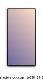 Vector realistic wide angle smartphone. Cell phone mockup. Vertical gradient background