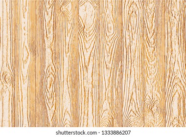 Vector realistic wood panel texture for backgrounds or design. Rustic pine grain pattern wallpaper. Table top view. EPS10.