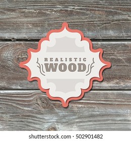 vector realistic wood texture with vintage paper frame