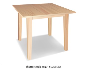 vector realistic wooden table on white background