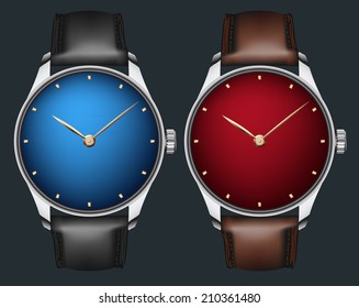 vector realistic wrist watch
