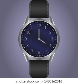 Vector realistic wrist watch.Automatic wristwatch.