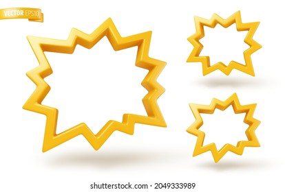 Vector realistic yellow bursts on a white background.