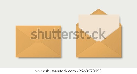 Vector Realistic Yellow Closed, Opened Envelopes with Letter Inside. Folded and Unfolded White Envelope Icon, Mockup Set Closeup Isolated. Message, Alert, Congratulations, Surprise, Secret Concept