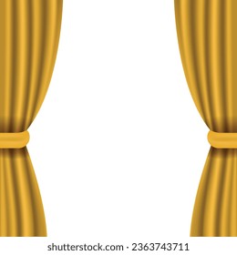 Fondo de cortina amarilla vectorial realista.