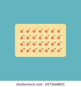 Vector Realistic Yellow Packaging of Birth Control Pills in Blister Closeup Isolated. Contraceptive Pill, Hormonal Tablets. Design Template of Women Drugs for Mockup.