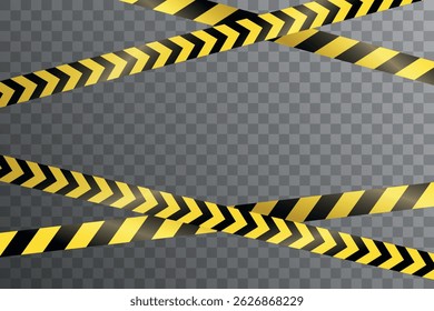 Vector realistic yellow police no entry, keep out sign, caution tape marking restricted area