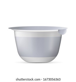 Vector realistic yogurt cup. White container for a dairy product.