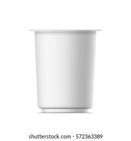Vector realistic yogurt package. Isolated mock up on white background.