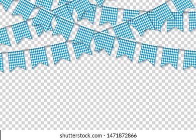 Vector realsitic isolated party flag of Oktoberfest festival for template decoration and invitation covering on the transparent background.