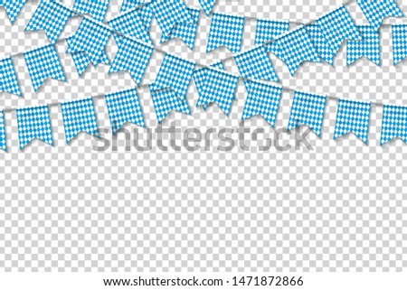 Vector realsitic isolated party flag of Oktoberfest festival for template decoration and invitation covering on the transparent background.