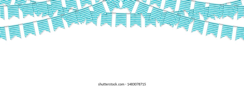 Vector realsitic isolated party flags flyer of Oktoberfest festival for template decoration and invitation covering on the white background.