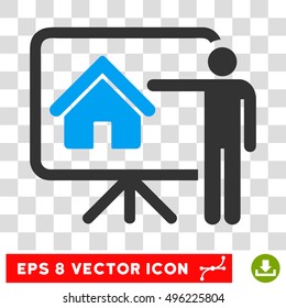 Vector Realtor EPS vector icon. Illustration style is flat iconic bicolor blue and gray symbol on a transparent background.