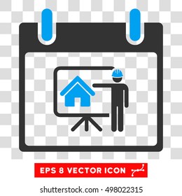 Vector Realty Developer Calendar Day EPS vector pictogram. Illustration style is flat iconic bicolor blue and gray symbol on a transparent background.