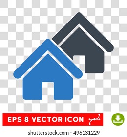 Vector Realty EPS vector icon. Illustration style is flat iconic bicolor smooth blue symbol on a transparent background.