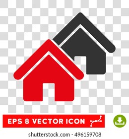 Vector Realty EPS vector icon. Illustration style is flat iconic bicolor intensive red and gray symbol on a transparent background.