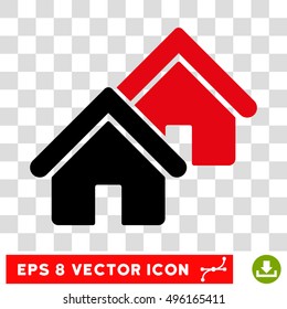 Vector Realty EPS vector icon. Illustration style is flat iconic bicolor black and intensive red symbol on a transparent background.