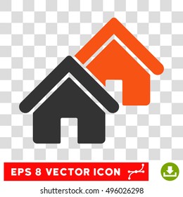 Vector Realty EPS vector pictogram. Illustration style is flat iconic bicolor gray and orange symbol on a transparent background.