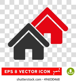 Vector Realty EPS vector pictograph. Illustration style is flat iconic bicolor gray and intensive red symbol on a transparent background.
