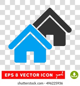 Vector Realty EPS vector pictograph. Illustration style is flat iconic bicolor blue and gray symbol on a transparent background.