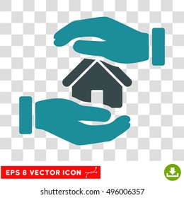 Vector Realty Insurance EPS vector pictogram. Illustration style is flat iconic bicolor soft blue symbol on a transparent background.