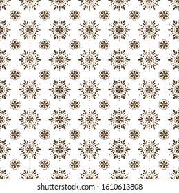 Vector reapeat seamless pattern with geometric flowers. Surface pattern.