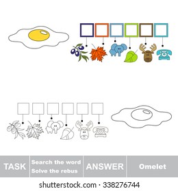 Vector rebus game. Solve the rebus and find the word yolk. Task and answer.