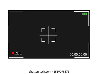 Vector REC camera photography screen that is in focus, screen and video frame photography.