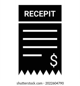 Vector Receipt Glyph Icon Design
