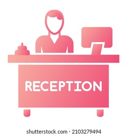 Vector Reception Glyph Gradient Icon Design
