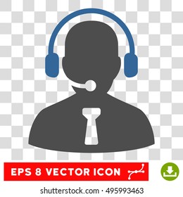 Vector Reception Operator EPS vector icon. Illustration style is flat iconic bicolor cobalt and gray symbol on a transparent background.