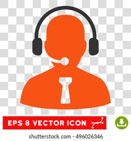 Vector Reception Operator EPS vector pictogram. Illustration style is flat iconic bicolor gray and orange symbol on a transparent background.