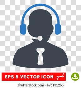 Vector Reception Operator EPS vector pictograph. Illustration style is flat iconic bicolor smooth blue symbol on a transparent background.