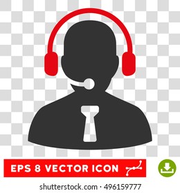Vector Reception Operator EPS vector pictograph. Illustration style is flat iconic bicolor intensive red and gray symbol on a transparent background.