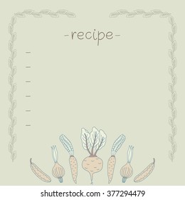 Vector recipe card design with vegetables