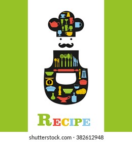 Vector Recipe page design. Style cooking book page